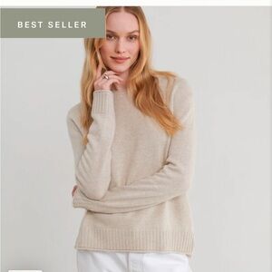 Jenni kayne crewneck sweater size L oatmeal / tan color